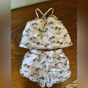 Tropical Palm Tree Kids Shorts Set